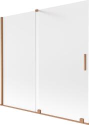Mexen Velar 2-szárnyú toló nyíló kádparaván 170 x 150 cm, matt, csiszolt réz - 896-170-000-31-65