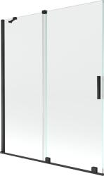 Mexen Velar 2-szárnyú tolható fürdőszobai paraván 140 x 150 cm, átlátszó, fekete - 896-140-000-01-70