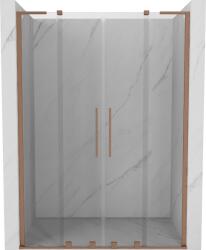Mexen Velar L Duo tolóajtós zuhanyajtó 140 cm, átlátszó, kefélt réz - 871-140-003-02-65