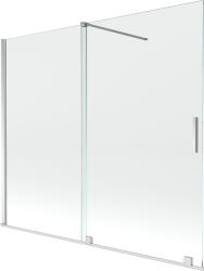 Mexen Velar 2-szárnyú tolható kádparaván 180 x 150 cm, átlátszó, króm - 896-180-000-01-01