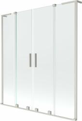 Mexen Velar L Duo kétszárnyú, toló fürdőkád paraván 160 x 150 cm, átlátszó, polírozott nikkel - 896-160-003-02-97