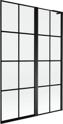 Mexen Mist L kádparaván 2 szárnyú jobbos 120 x 150 cm, fekete rács, fekete - 8A9L-120-011-70-77-P
