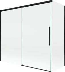 Mexen Rox kétpaneles fürdőszobai paraván, tolóajtós, 170 + 80 x 150 cm, átlátszó, fekete - 8C9-170-080-70-00