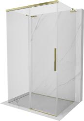 Mexen Rox-3S L háromfalú, tolóajtós zuhanykabin 130 x 120 cm, átlátszó, arany - 8C2L-130-120-50-00-3S