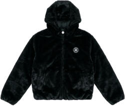 Converse Jachete Fete HOODED FAUX FUR JACKET Converse Negru 8 / 10 ans