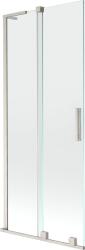 Mexen Velar L 2-szárnyú tolható fürdőszobai paraván 85 x 150 cm, átlátszó, kefezett nikkel - 896-085-003-01-97