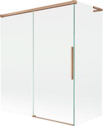 Mexen Rox L kádparaván 2 szárnyú tolóajtóval 140 + 70 x 150 cm, átlátszó, kefélt réz - 8C9L-140-070-65-00