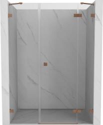 Mexen Lunar zuhanyajtó jobbos, 125 cm, átlátszó, kefélt réz - 834S-125-050-65-00-P