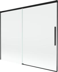 Mexen Rox kétszárnyú toló fürdőszobai paraván 190 x 150 cm, átlátszó, fekete - 8C9-190-001-70-00