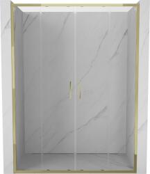 Mexen Exo kétszárnyú tolóajtós zuhanyajtó 140 cm, átlátszó, arany - 8152-140-000-50-00