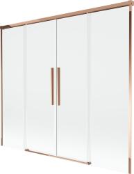 Mexen Rox 2-szárnyú, elhúzható fürdőkád paraván 170 x 150 cm, átlátszó, rózsaarany - 8C9-170-002-60-00