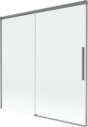 Mexen Rox 2-szárnyú tolható fürdőkád paraván 160 x 150 cm, átlátszó, gun metal - 8C9-160-001-95-00