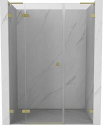 Mexen Lunar L balra nyíló zuhanyajtó 150 cm, átlátszó, arany szálcsiszolt - 834SL-150-050-55-00-L