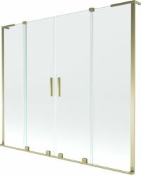 Mexen Velar L Duo kétszárnyas kádparaván, 180 x 150 cm, átlátszó, arany - 896-180-003-02-50