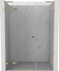 Mexen Lunar L balos zuhanyajtó balra nyitható 155 cm, átlátszó, arany - 834SL-155-050-50-00-L