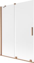 Mexen Velar 2-szárnyú toló fürdőszobai paraván 130 x 150 cm, zúzmara, kefe hatású réz - 896-130-000-31-65