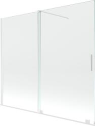 Mexen Velar kádparaván, 2-szárnyú toló, 180 x 150 cm, átlátszó, fehér - 896-180-000-01-20