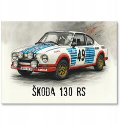SteelPoster Fém poszter Skoda 130 Rs Tábla Tepsi 22 x 31 cm +ajándék (plakat dekoracyjny, metalowa tablica, szyld)