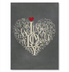 SteelPoster Fém poszter Szív Love Szerelem Tábla Tepsi 42 x 59, 4 cm +ajándék (plakat dekoracyjny, metalowa tablica, szyld)