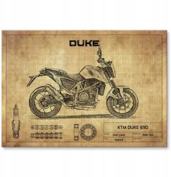 SteelPoster Fém poszter Ktm Duke 690 Tábla Tepsi 22 x 31 cm +ajándék (plakat dekoracyjny, metalowa tablica, szyld)
