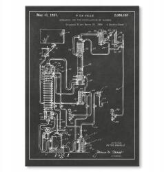 SteelPoster Fém poszter Distillation Patent Tábla Tepsi 42 x 59, 4 cm +ajándék (plakat dekoracyjny, metalowa tablica, szyld)