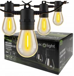 ECOLight Kerti fényfüzér 10 méter 10 izzó G45 E27 1W 2700K (EC20087)