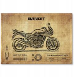 SteelPoster Fém poszter Suzuki Bandit GSF1200S Tábla Tepsi 22 x 31 cm +ajándék (plakat dekoracyjny, metalowa tablica, szyld)