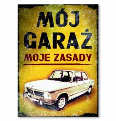 SteelPoster Fém poszter Az én garázsom Az én szabályaim Bmw Tábla Tepsi 30 x 42 cm +ajándék (plakat dekoracyjny, metalowa tablica, szyld)