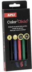 APLI Zseléstoll, akril tintával, 0, 7 mm, nyomógombos, APLI "Color Click", 4 különböző szín (LCA20643) - webpapir