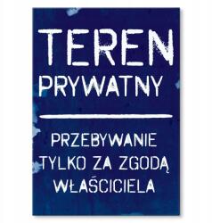 SteelPoster Fém poszter Magánterület Tábla Tepsi 42 x 59, 4 cm +ajándék (plakat dekoracyjny, metalowa tablica, szyld)
