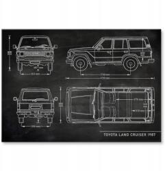 SteelPoster Fém poszter Toyota Land Cruiser Autó-Motor Patent Slate (plakat dekoracyjny, metalowa tablica, szyld)