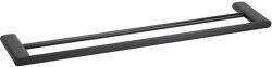 Bemeta Organic Black fali dupla törölközőtartó 640x20x124 mm, fekete 167104050 (167104050)