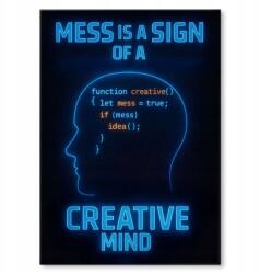 SteelPoster Fém poszter Rendetlenség Creative mess programozónak Tábla lemez 42 x 59, (plakat dekoracyjny, metalowa tablica, szyld)