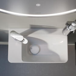 Laufen Pro X kompakt porcelán 48x28 cm kézmosó csaplyukkal és túlfolyó nélkül, balos/fehér H8158650001131 (H8158650001131)