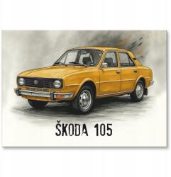SteelPoster Fém poszter Skoda 105 Tábla 30 x 42 cm +ajándék (plakat dekoracyjny, metalowa tablica, szyld)