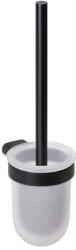 Bemeta Organic Black fali WC-kefetartó 95x360x122 mm, tejüveg/fekete 167113140 (167113140)