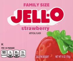 Jell-O Raspberry Jelly 85g eper ízű gyümölcskocsonya az USA-ból (043000200018)