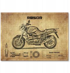 SteelPoster Fém poszter Bmw R850R Tábla Tepsi 22 x 31 cm +ajándék (plakat dekoracyjny, metalowa tablica, szyld)
