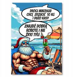 SteelPoster Fém poszter Mikulás Tábla 30 x 42 cm +ajándék (plakat dekoracyjny, metalowa tablica, szyld)