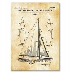 SteelPoster Fém poszter Boat Patent Tábla Tepsi 22 x 31 cm +ajándék (plakat dekoracyjny, metalowa tablica, szyld)