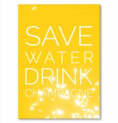 SteelPoster Fém poszter Drink champagne Tábla Tepsi 22 x 31 cm +ajándék (plakat dekoracyjny, metalowa tablica, szyld)