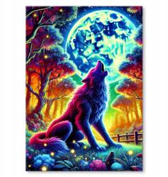 SteelPoster Fém poszter wolf at night Tábla Tepsi 22 x 31 cm +ajándék (plakat dekoracyjny, metalowa tablica, szyld)