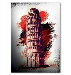 SteelPoster Fém poszter Pisai torony Tábla Tepsi 42 x 59, 4 cm +ajándék (plakat dekoracyjny, metalowa tablica, szyld)