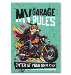 SteelPoster Fém poszter my garage fox Tábla Tepsi 42 x 59, 4 cm +ajándék (plakat dekoracyjny, metalowa tablica, szyld)