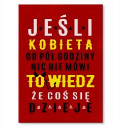 SteelPoster Fém poszter, ha a nő nem mond semmit Tábla 30 x 42 cm +ajándék (plakat dekoracyjny, metalowa tablica, szyld)