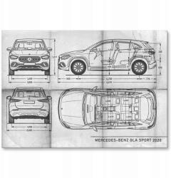 SteelPoster Fém poszter Mercedes Gla Daily Tábla Tepsi 42 x 59, 4 cm +ajándék (plakat dekoracyjny, metalowa tablica, szyld)
