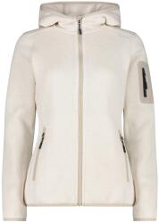 CMP Дамско поларено яке CMP Women's Jacket Fix Hood Jacquard Knitted 3H19826 Fleece jacket - Bianco Gesso / Darker - размер 40 (EU) (105-4940-3714)