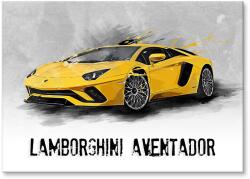 SteelPoster Fém poszter Lamborghini Aventador Tábla Tepsi 22 x 31 cm +ajándék (plakat dekoracyjny, metalowa tablica, szyld)