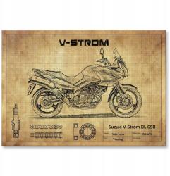 SteelPoster Fém poszter Suzuki V-Strom DL 650 Tábla 30 x 42 cm +ajándék (plakat dekoracyjny, metalowa tablica, szyld)