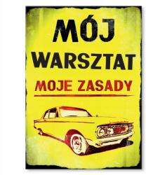 SteelPoster Fém poszter Retro műhelyem Tábla Tepsi 22 x 31 cm +ajándék (plakat dekoracyjny, metalowa tablica, szyld)